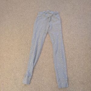Gray Joggers with White Polka Dots
